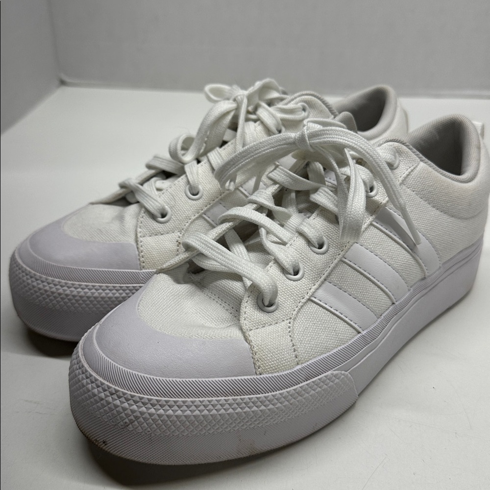 adidas Bravada 2.0 Platform Shoes Lace Up Sneakers Shoe White Women's Size 8.5 - Picture 3 of 9